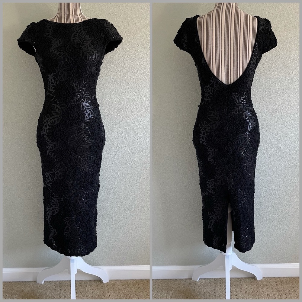 Dress The Population Bouclé Sequined Midi Dress S